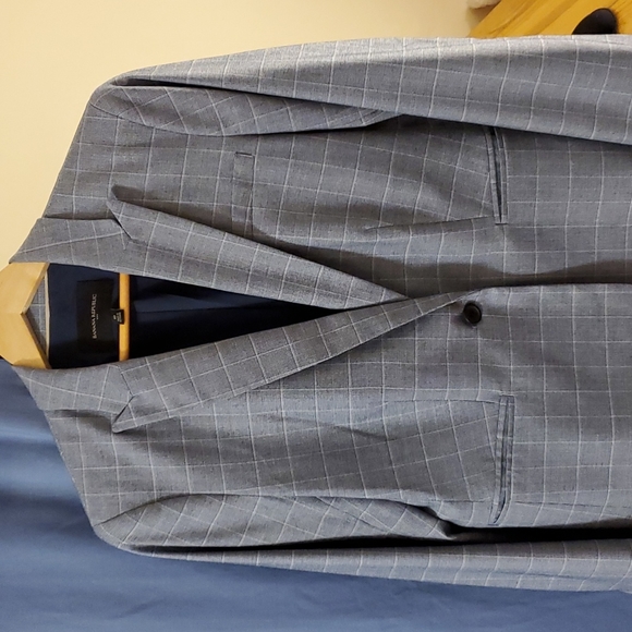 Banana Republic size 10 skirt suit chambray blue plaid - Picture 2 of 5